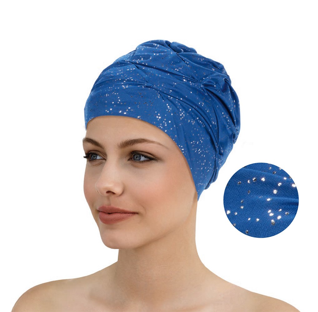 Bonnet de Bain Fantaisie Tissu Turquoise avec scratch - Bonnet de Bain  Tissu - Wimex Europe Boutique